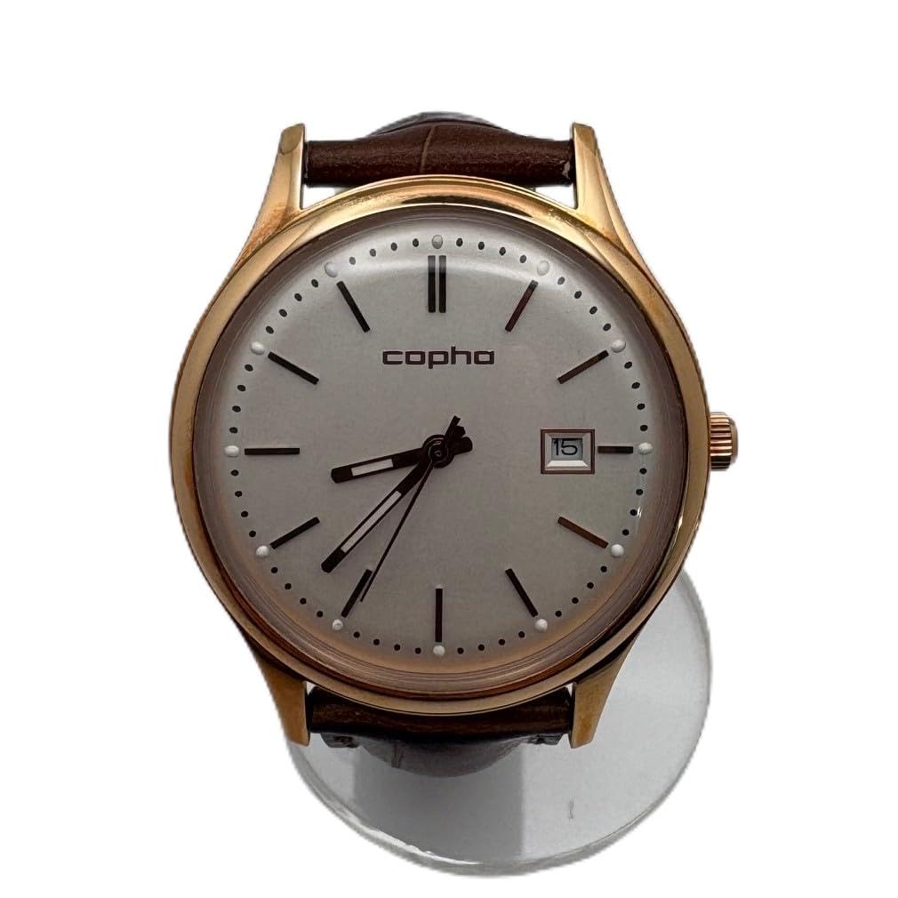 Copha Тонкие Классические 40 Ограниченные Аналоговые Кварцевые Официально Коричневый Кожаный Ремешок Мужские Часы, Тонкие, Легкие, Простые, Издание, Механизм, Импортные,