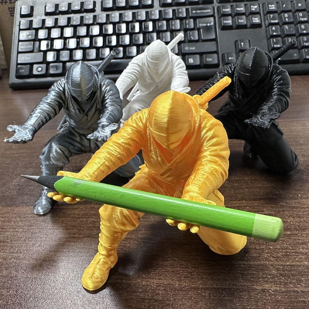 Funny 3D Printing Warrior Ornaments Decorations Pen Holder Fashion Ninja Ornaments Desk Decoration