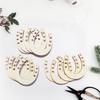 12Pcs Wood Chip Shape Wood Creative DIY Wood Horseshoe Slices School Handmaking