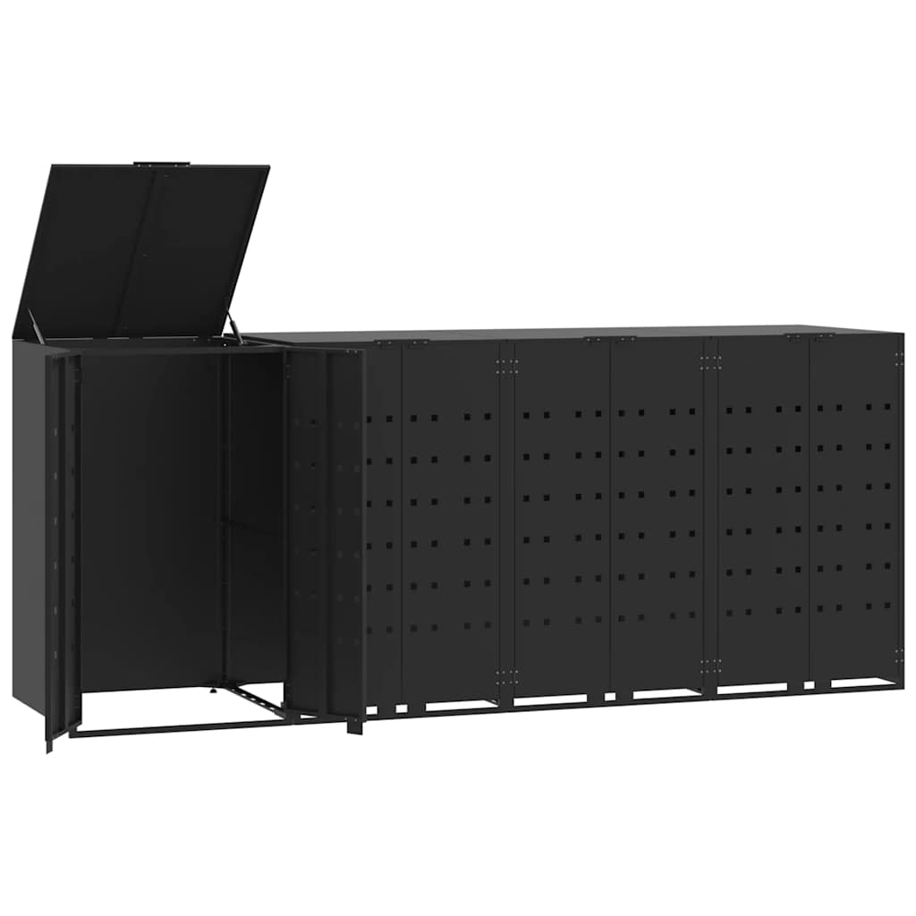 Vidaxl Obudowa Na 4 Kosze Na Śmieci, Czarna, 276X79X117 Cm