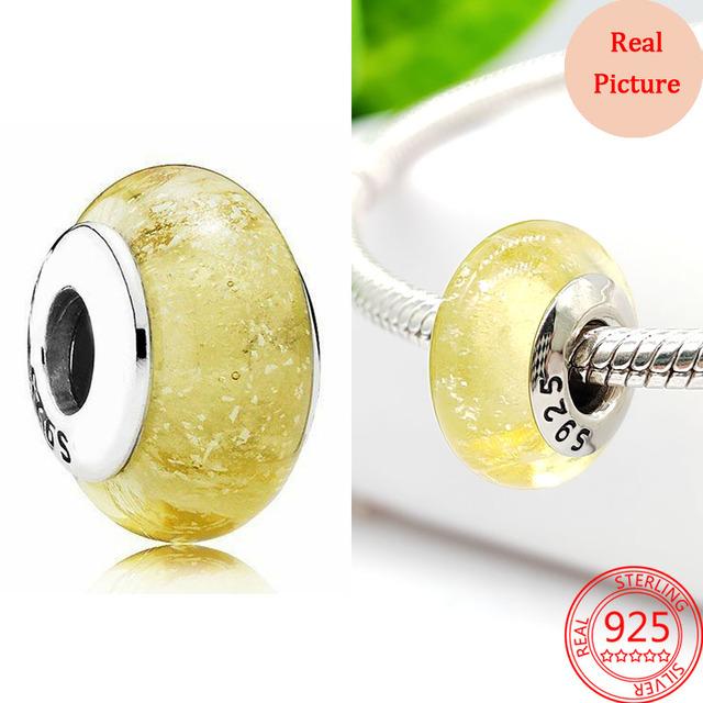 Красочные бусины из муранского стекла, волнистые стеклянные бусины, подвески, подходят для брендового браслета, женские ювелирные изделия из стерлингового серебра 925 пробы