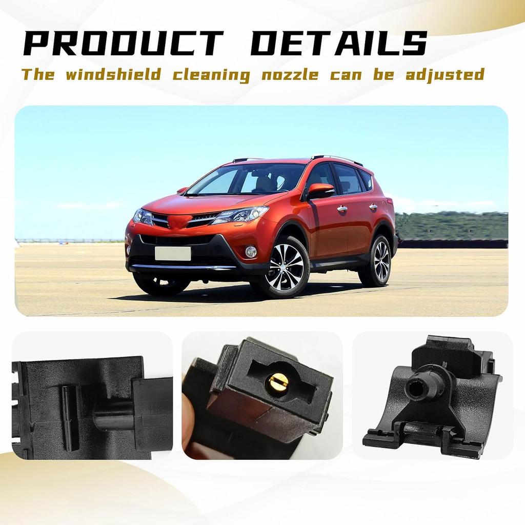 2 шт. форсунки омывателя лобового стекла, Совместимы с Toyota RAV-4 2006-, Corolla 2006-2014, Camry 2018-2025, Lexus ES250 -2024, GX460 2010- и др., Замена
