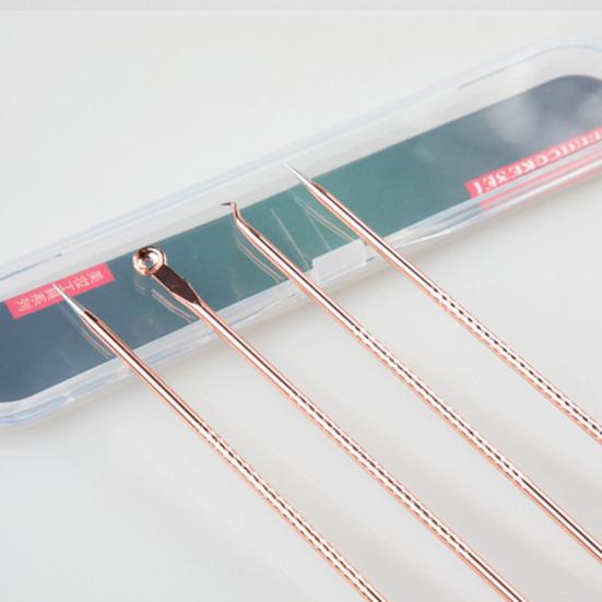 4 шт./компл. портативная игла для удаления прыщей из нержавеющей стали, косметическое средство для удаления комедонов и прыщей для носа