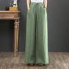 2025 Women's Plus Size Cotton Linen Wide-Leg Trousers - High Waist, Loose Fit, Straight Leg, Casual Summer Pants