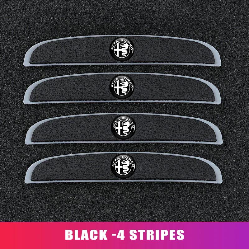 Car Stickers For Alfa Romeo 4PCS Car Mirror Sticker Door Side Anti Collision Strip Decals For Alfa Romeo 159 Giulietta Giulia 14