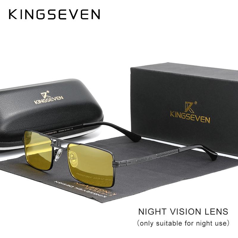 Новое поступление, поляризационные солнцезащитные очки KINGSEVEN, винтажная оправа из нержавеющей стали, брендовая прямоугольная конструкция, солнцезащитные очки для вождения и рыбалки N760