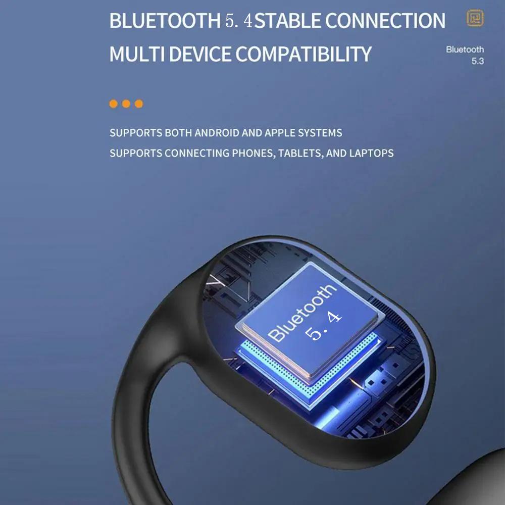 TWS Беспроводные наушники Bluetooth 5.3 с зажимом для ушей Hi-Fi стереогарнитура Спортивные наушники Водонепроницаемые бизнес-наушники с одним крючком для Xiaomi Huawei