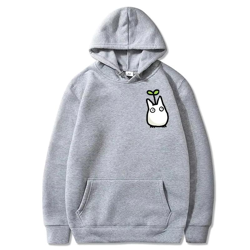 A trendy 2D hooded sweatshirt featuring the Japanese anime Totoro Studio Ghibli pattern print for men in the autumn of 2025