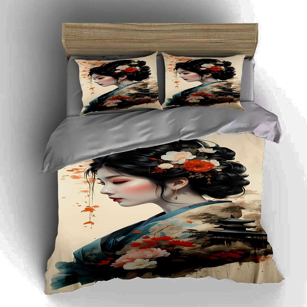 Elegant floral portrait. Bedding Duvet cover sets Duvet covers Pillowcases gifts (1 * Duvet Cover 2 * Pillowcases, without duvet insert)