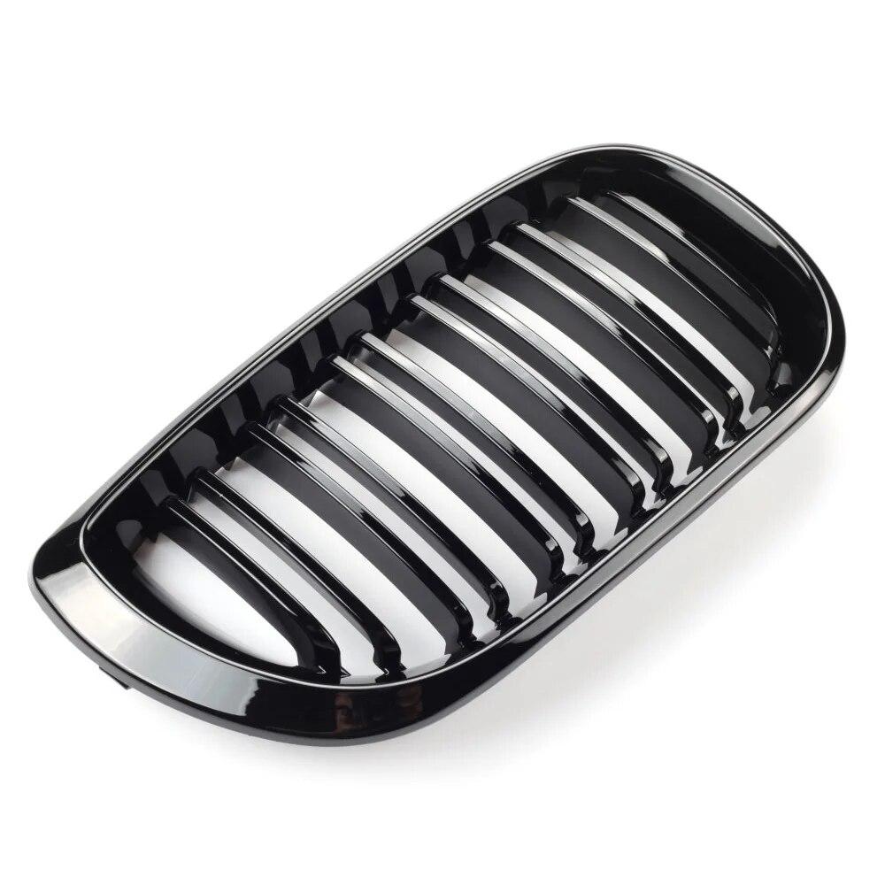 1 пара автомобильных передних решеток для почек, глянцевая черная двойная решетка для капота для BMW 3 серии E46 2002-2005, гоночная решетка, замена автомобиля