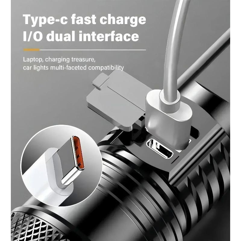 Высокомощные светодиодные фонарики со встроенным аккумулятором USB-перезаряжаемый мощный ручной фонарь многофункциональный фонарь для экстренного кемпинга