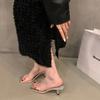 French Temperament Transparent with Cool Slippers Fairy Shoes Summer Wear 2025 New Summer High Heels Sandals