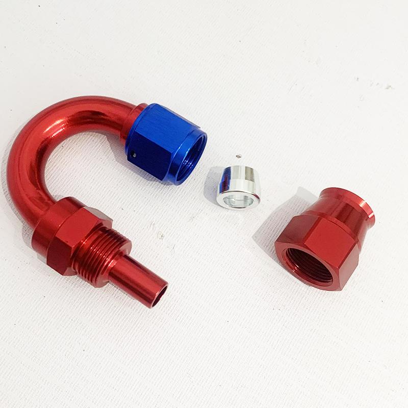 Высококачественный универсальный фитинг для шланга с PTFE, AN4/AN6/AN8/AN10/AN12, прямой 0°/45°/90°/180°, для масла/топлива, поворотный, комплект адаптеров для конца масляного шланга