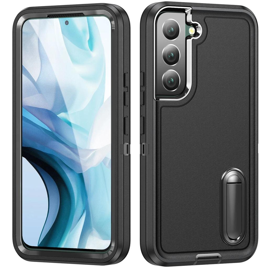 Защитный чехол военного класса для Samsung Galaxy S24 Ultra S23 Plus S22 S 23 22 24 5G 3 в 1, аксессуары для телефонов с подставкой, чехол
