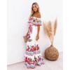 Women's Summer One Shoulder Printed Long Swing Dresses