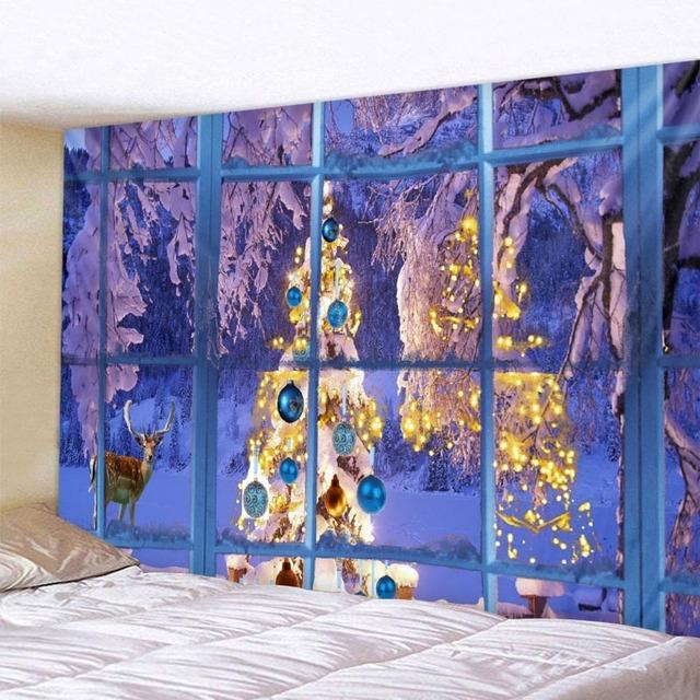 Рождественский гобелен, Рождественская елка, камин, теплая семейная настенная подвеска, рождественский снежный фон, украшение для дома, комнаты, подарки