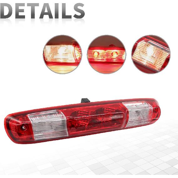 High Mount Stop Third Brake Light Cargo Lamp 25890530 Compatible With 2007-2013 Silverado Sierra 1500 2500HD 3500HD (Red 3 Pin)