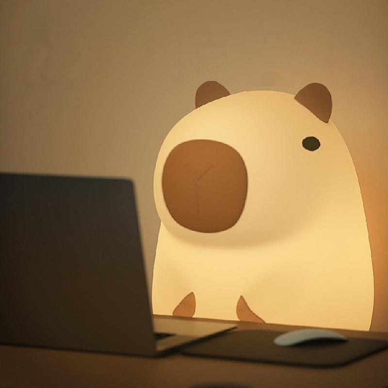 Новый детский ночник Capybara, силиконовый, безопасный, перезаряжаемый, светодиодный, подвесной светильник, небольшой подарок