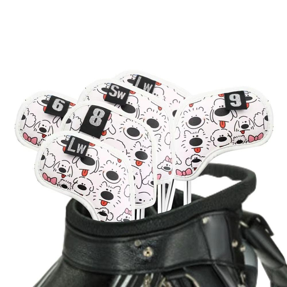 Cartoon Printed Golf Club Head Cover PU Leather Golf Club Protector Golf Supplies