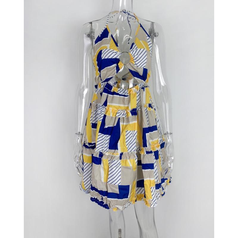 Women's Summer Sexy Hollow Hanging Neck V-Neck Cake Dresses