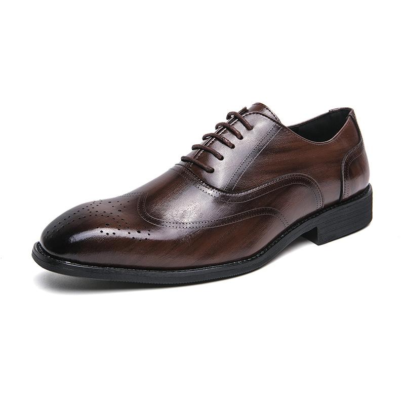 2024 new men's shoes large size new leather shoes fashion British style pointed leather shoes trend casual leather shoes men