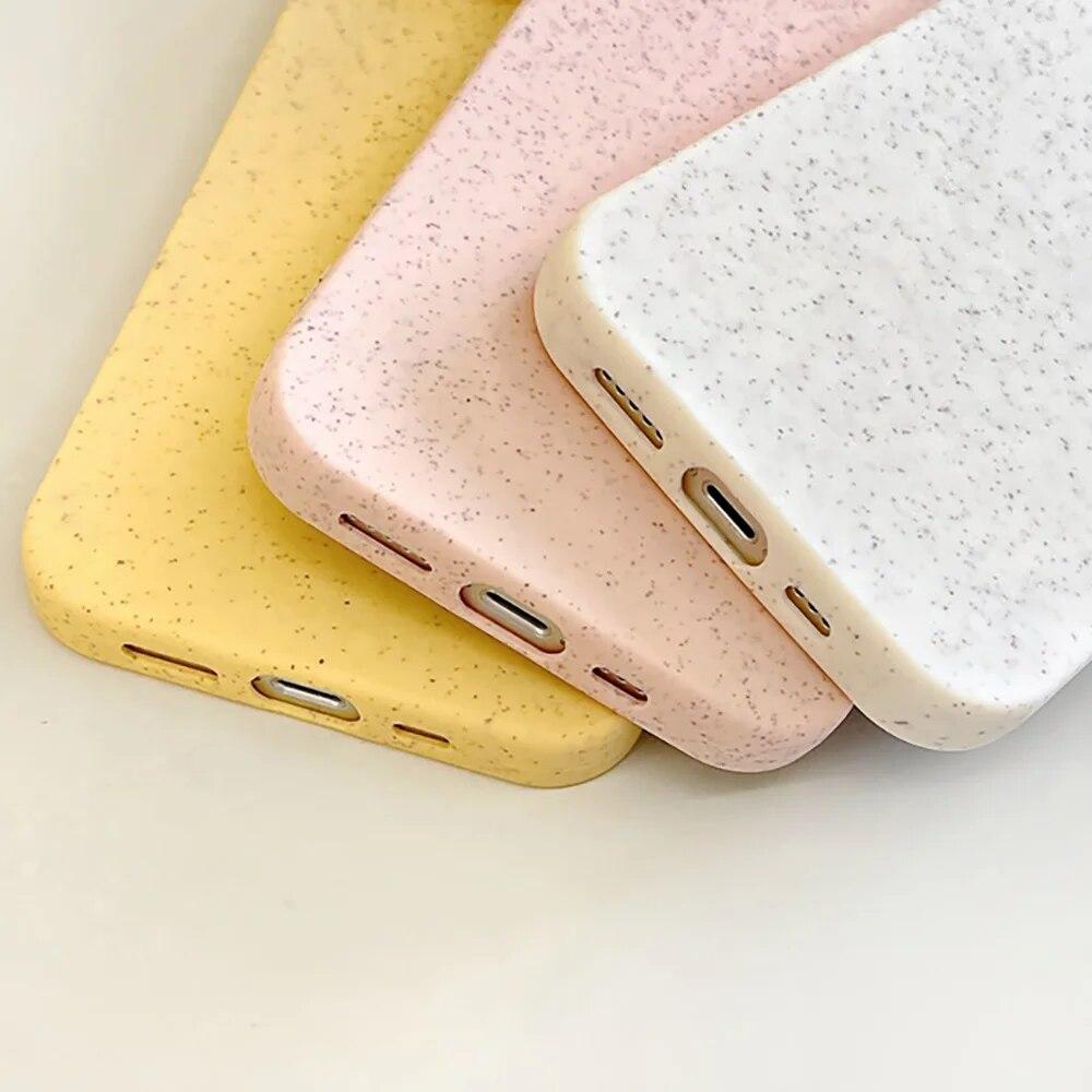 Противоударный матовый силиконовый чехол из пшеничной соломы для iPhone 14 Pro 15 11 12 13 Pro XS Max XR X 7 8 14 Plus SE, экологически чистый чехол
