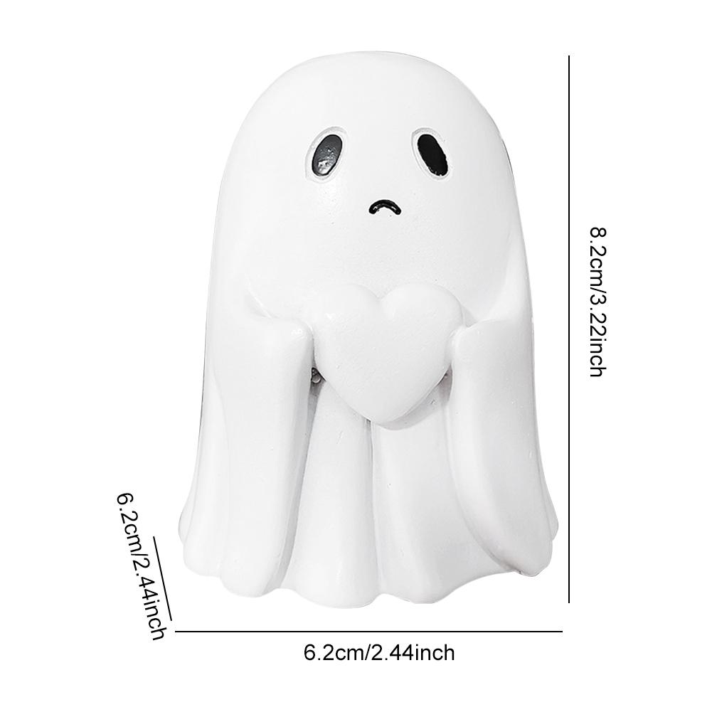 Halloween Spooky Resin Ghost Statue Cute Finger Ghost Ornaments Rock Spooky Resin Statue for Gift Props Tabletop Halloween Decor