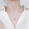 Bague Ringen 1ct Round Moissanite Diamond Jewelry Six Claw Snowflake Necklace Women's Simple Elegant Pendant Chain Christmas Gift