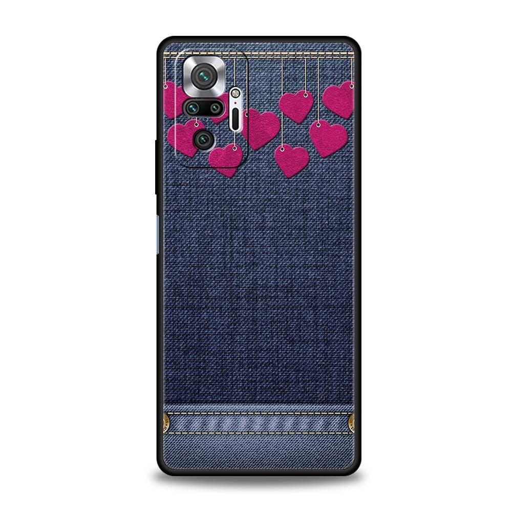 Leather Cloth Pattern Phone Case Cover for Redmi 14C 10C Note 15 14 13 12 10 11 K40 Pro Plus 5G Soft TPU Shockproof Shell Capas