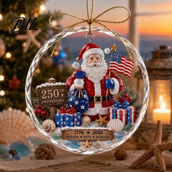 Holiday Party Hanging Ornaments Ocean Themed Christmas Ornaments, Lighthouse/Wreath/Santa Claus/Xmas Tree/Snowman/Deer Festive Decor Supplies