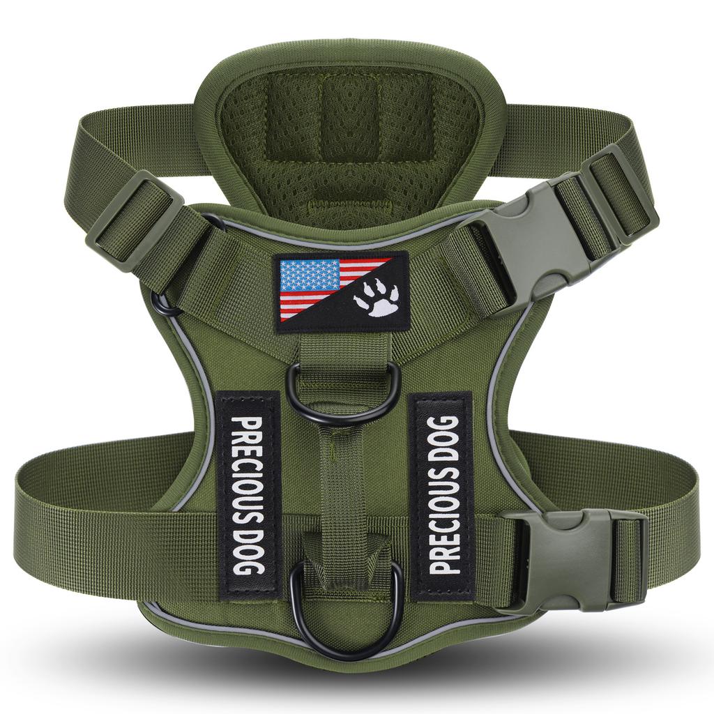 Service Dog Harness, Reflective Dog Vest Harness with 5 PCS Patches, Adjustable Soft Oxford Pet Harness, Inner Layer Mesh, Easy