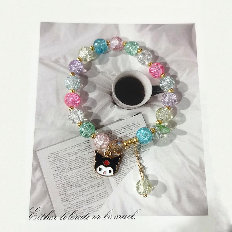 Sanrio Strawberry Bear & Kuromi Beaded Bracelet - Cute Christmas Gift for Friends