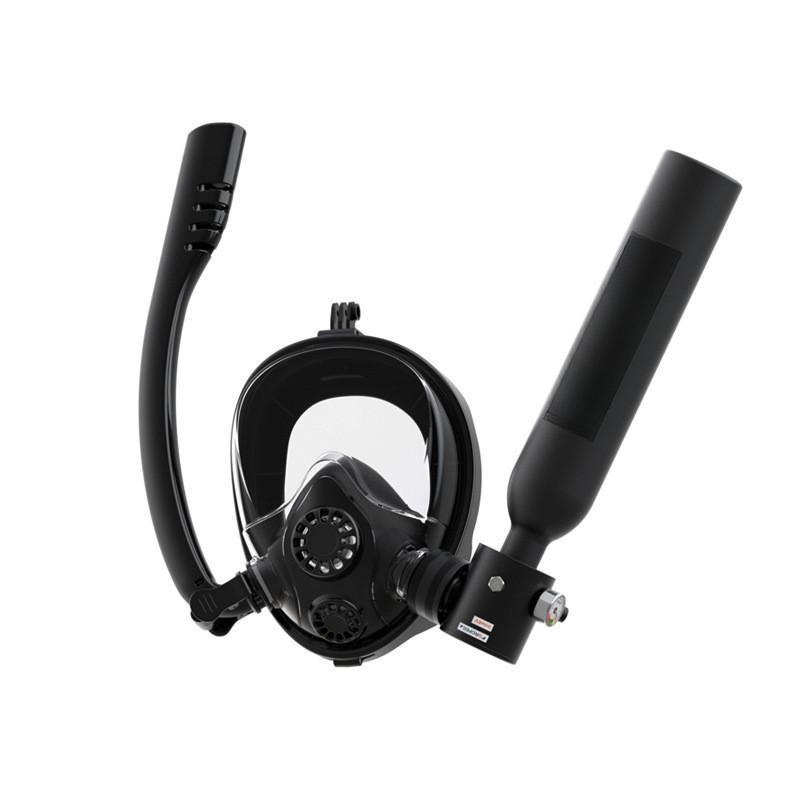 0.5L Diving Breathing And Nose Protection Goggles Set Portable Diving Respirator Wade Sports Equipment Green/Black