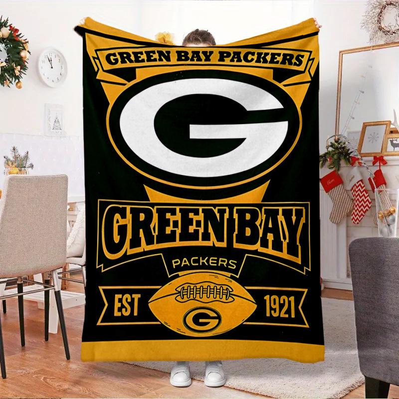 Green Bay Packers Pride Blanket Outdoor Flannel Blanket for Camping, Hiking, Garden Parties, Picnic Essentials,gift for family and friends