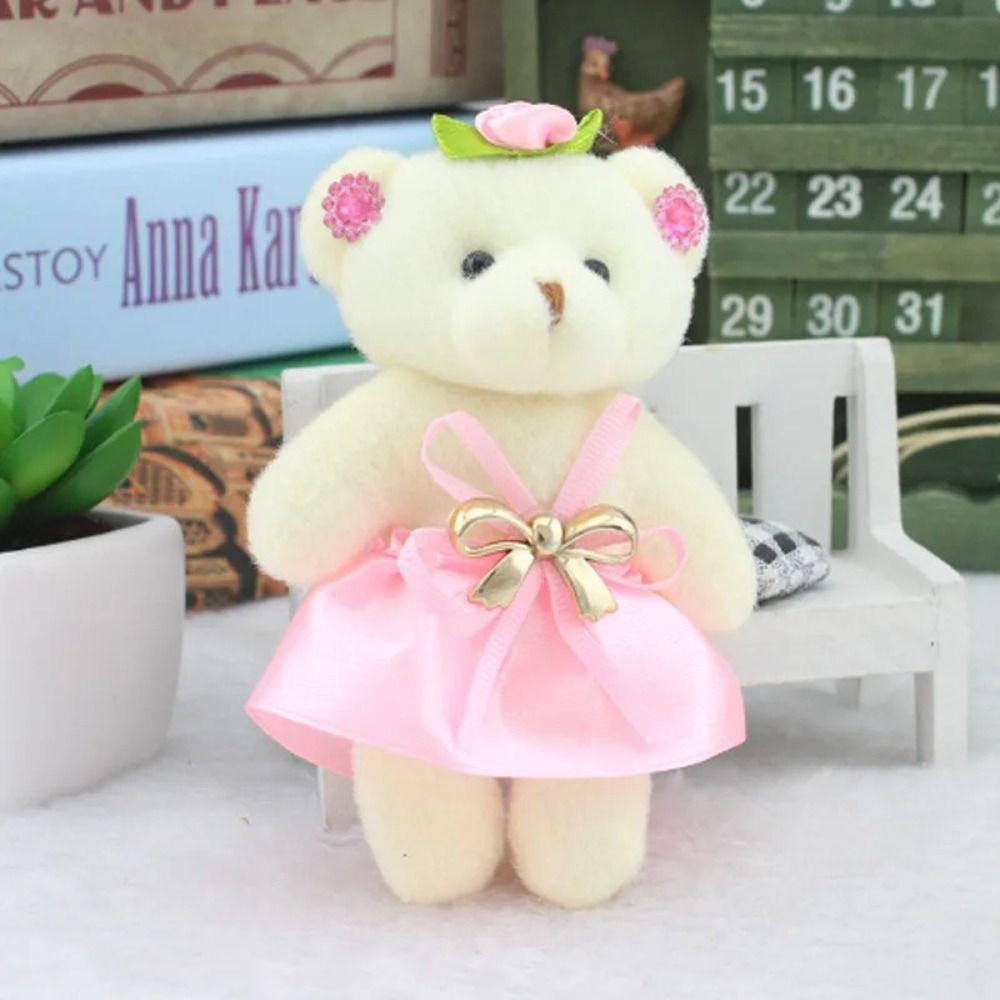 10pcs/set Cartoon Mini Bear Flower Bouquet Plush Animal Bear Plush Toys Graduation Gifts