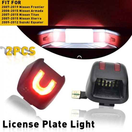 White/Red LED Plate License Fit Light Armada Lamp Nissan Xterra Frontier Titan