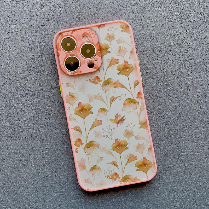 Чехол для телефона с акварельным цветочным растением для iPhone 12 13 Pro Max Mini 16 15 11 Pro Max XR XS X 14 7 8 Plus SE2 Ударопрочная задняя крышка