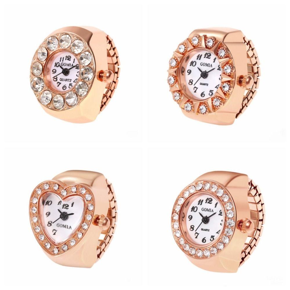 Diamond Ring Watch Stainless steel Ladies Watch Fashion Finger Watch Women