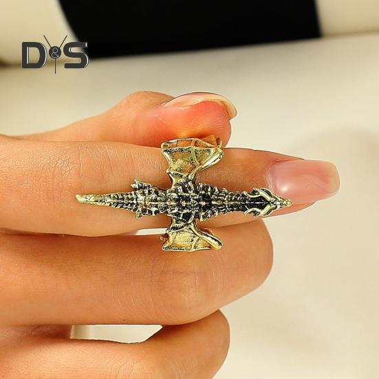 Кольцо с драконом в стиле ретро, хип-хоп, рок, ювелирное украшение на палец, черное кольцо с драконом на годовщину, день рождения, рождественский подарок