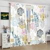 2Pcs- Plant-printed Curtains -100% Polyester Material, Suitable for Bedroom Curtains and Living Room Decoration;