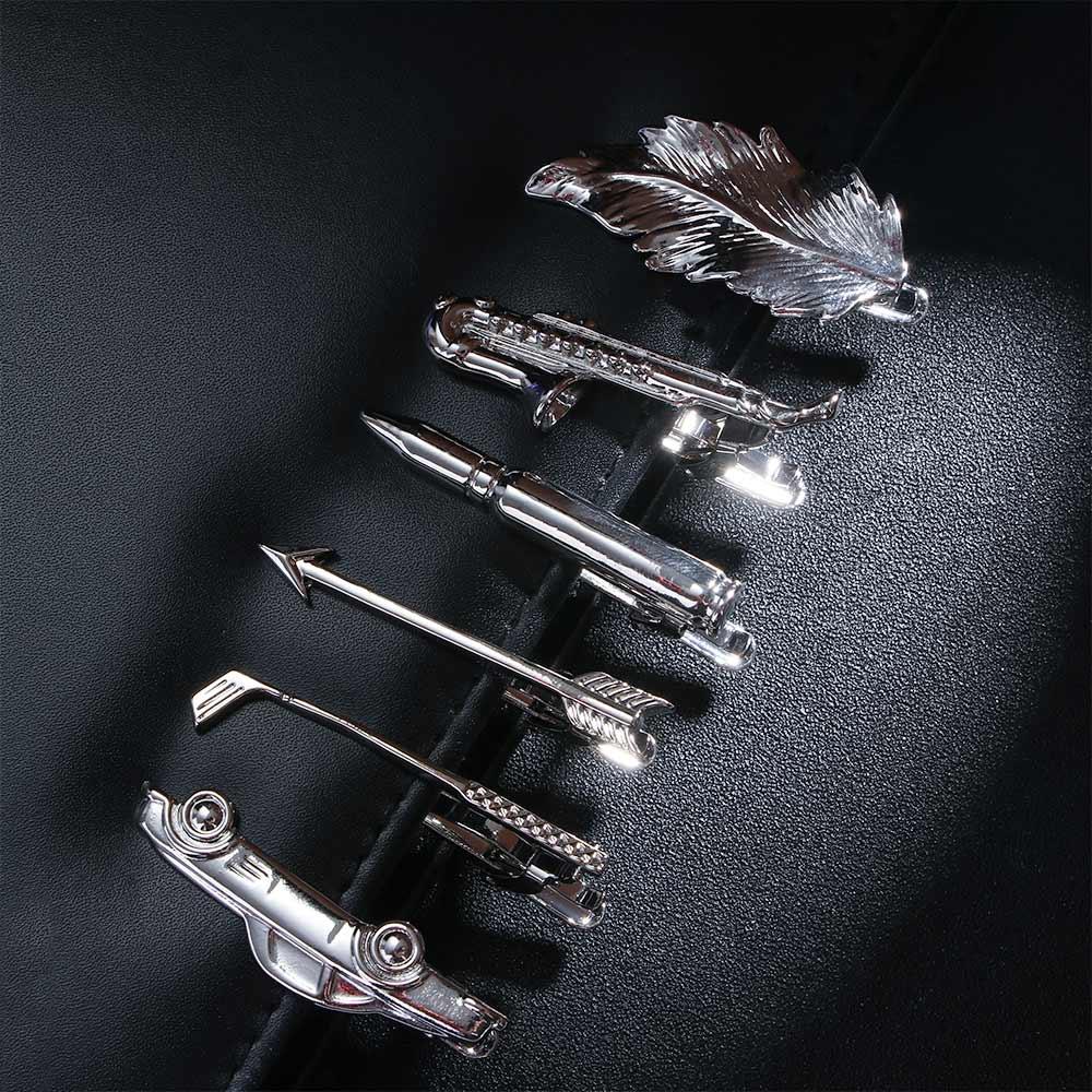 Clasp Charm 1 Piece Wedding Silver Metal Key Shape Jewelry Glasses Shape Tie Clip Necktie Clips Pin