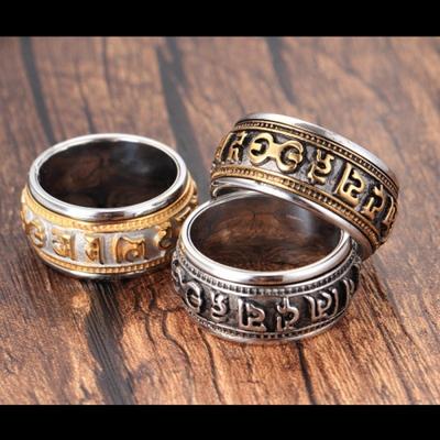 Кольцо Mantra Rotatable Ring для мужчин из титановой стали Tide в стиле ретро, властное, индивидуальное, на один указательный палец, с ювелирными изделиями