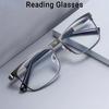 New Metal Anti-Blu-light Presbyopia Glasses Steel Leather Full Frame Business Glasses +1.0~4.0