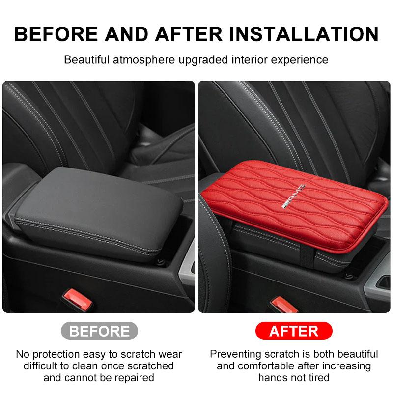 Leather Pad Auto Center Console Arm Rest Non-slip Cover Mats Interior Caps For Mercedes Benz AMG W204 W213 W205 W211 W212 W176 FG2