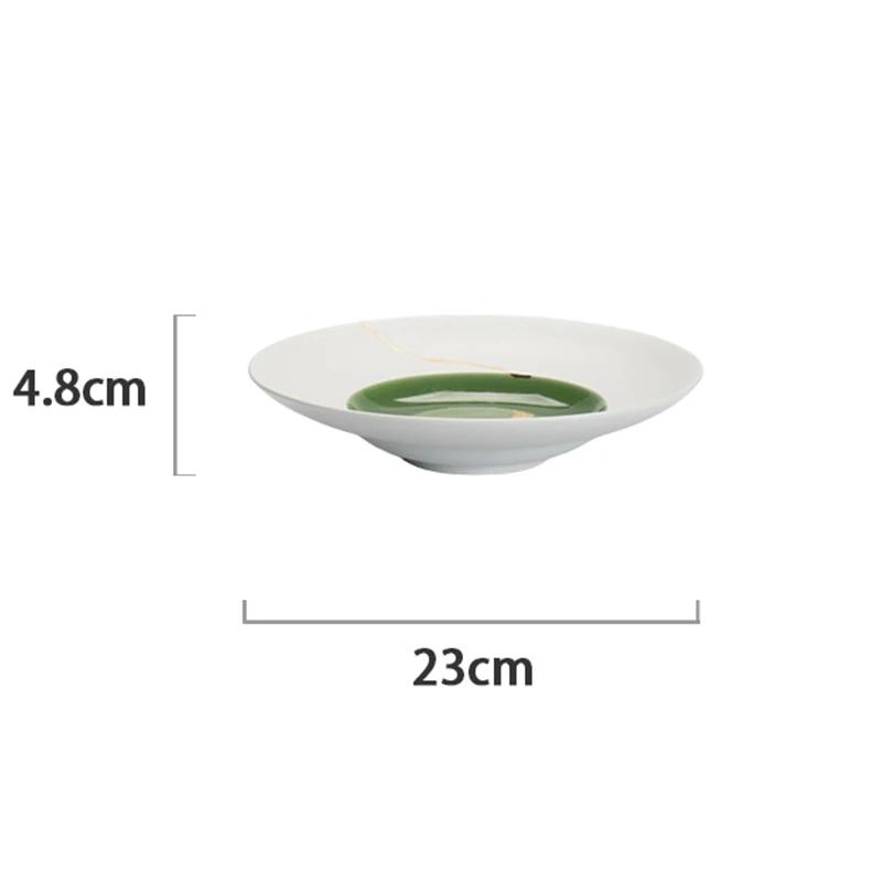 Легкая роскошная керамическая тарелка высокого класса для ресторана, салата, десерта, изысканные обеденные тарелки, бытовая посуда в стиле ретро в китайском стиле