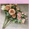 Realistic Artificial Rose Flowers Four Heads For Wedding Photo Props Home Decor