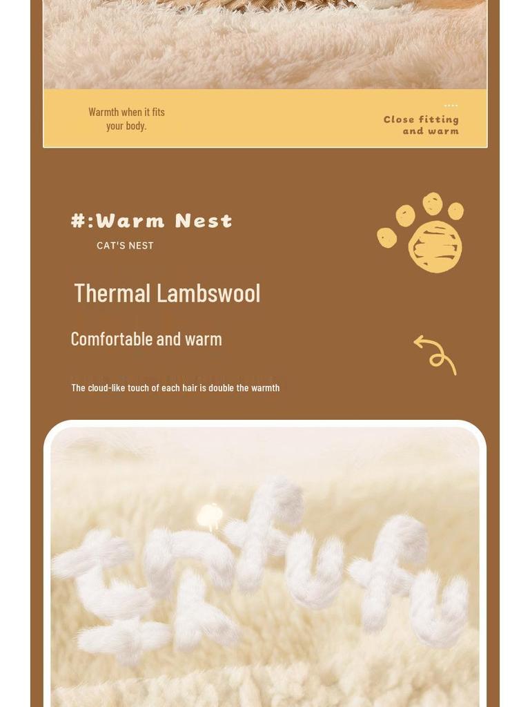 Уютное осенне-зимнее гнездо для питомца: Закрытый спальный мешок и туннель для кошек и маленьких собак - Идеально для чувства безопасности и тепла.