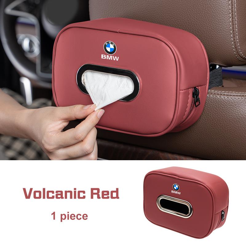 ORWI7 Car Seat Back Tissue Box Leather For BMW X1 X3 X5 X6 X7 E38 E46 E70 E90 F15 F30 G20 G30 1 3 5 6 7 Series Auto Armrest Napkin Bag