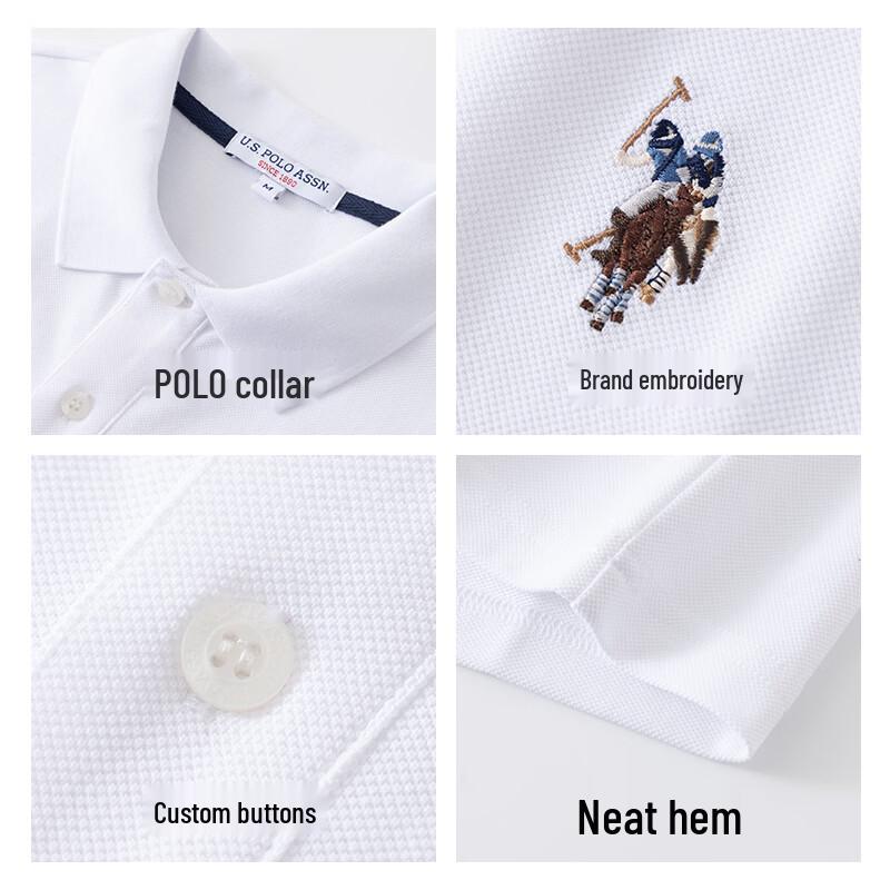 U.S. Polo Assn. Мужская рубашка-поло с коротким рукавом, не мнущаяся