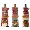 Festive 2023 Christmas Wine Bottle Bags With Stylish Checkered Burlap Design